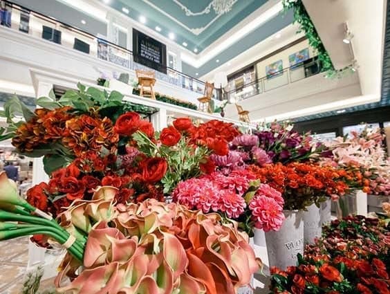 Flowers on shelf