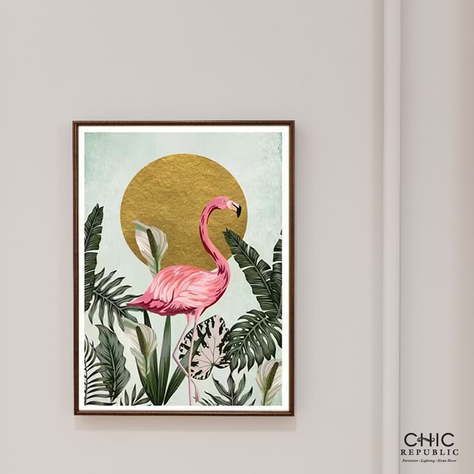 TROPICAL FLAMINGO/45x60,Picture with Frame-2