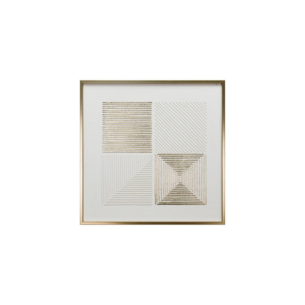 PLAINCLASSY-B/60x60,Plaster&Foil Picture w/ Frame