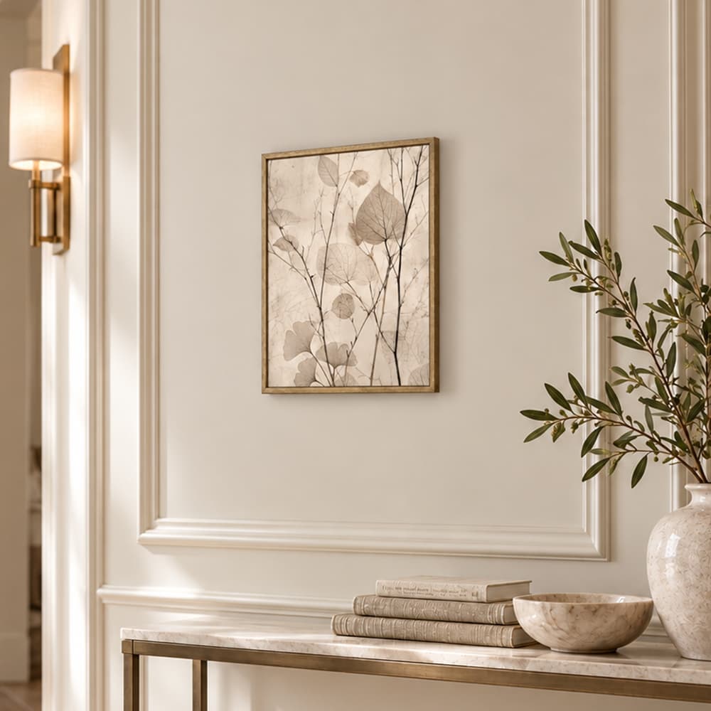 SEPIA LEAVES/40x50,Picture with Frame
