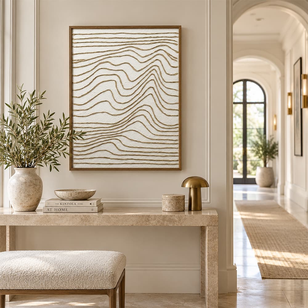 NEUTRAL/60x80,Rice Paper Picture with Frame