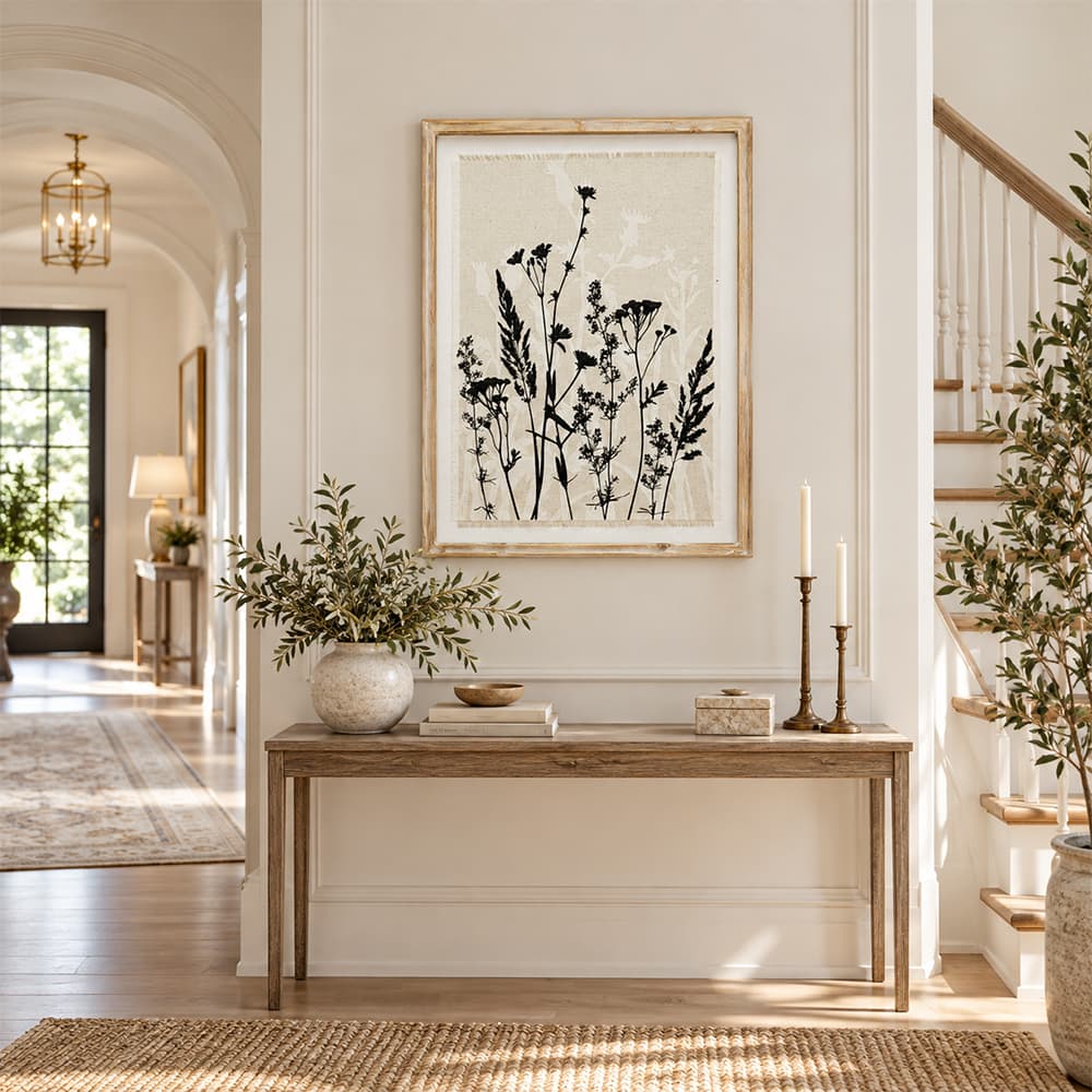 FLORA A/45x60,Plaster Picture with Frame