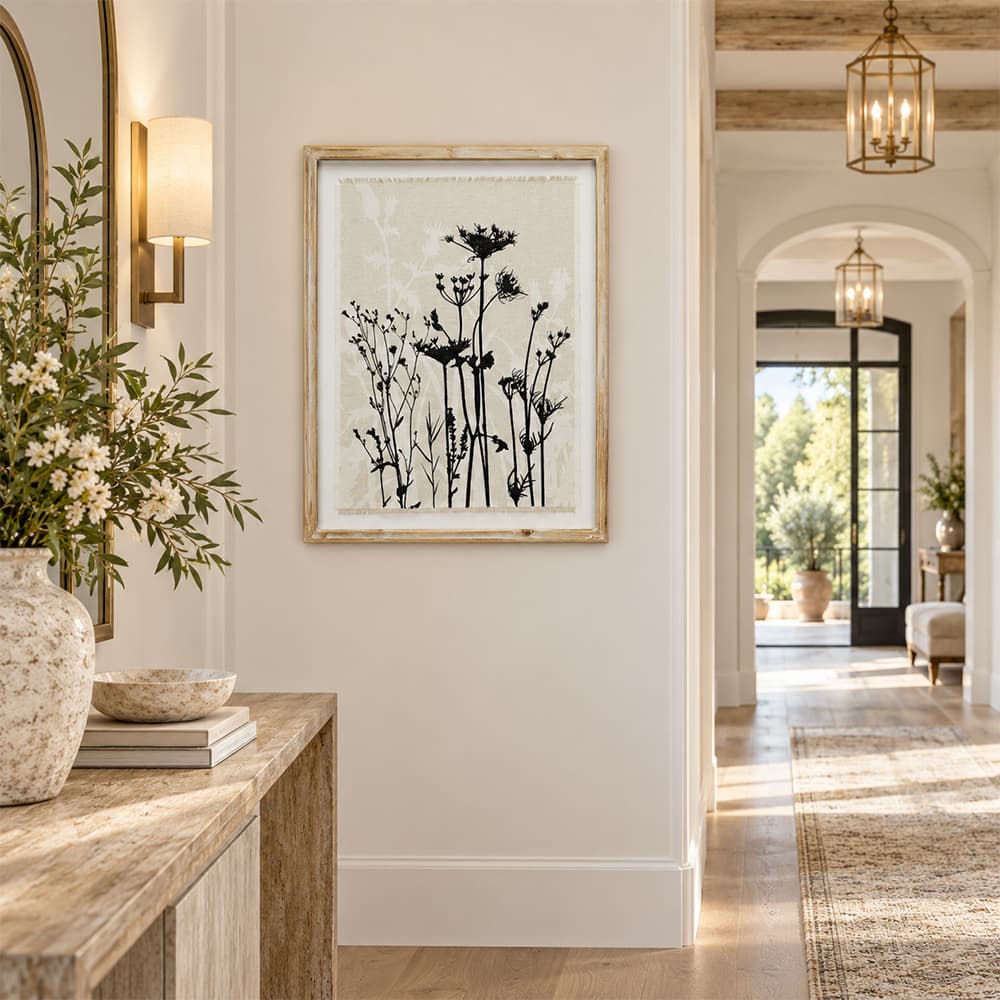 FLORA B/45x60,Plaster Picture with Frame