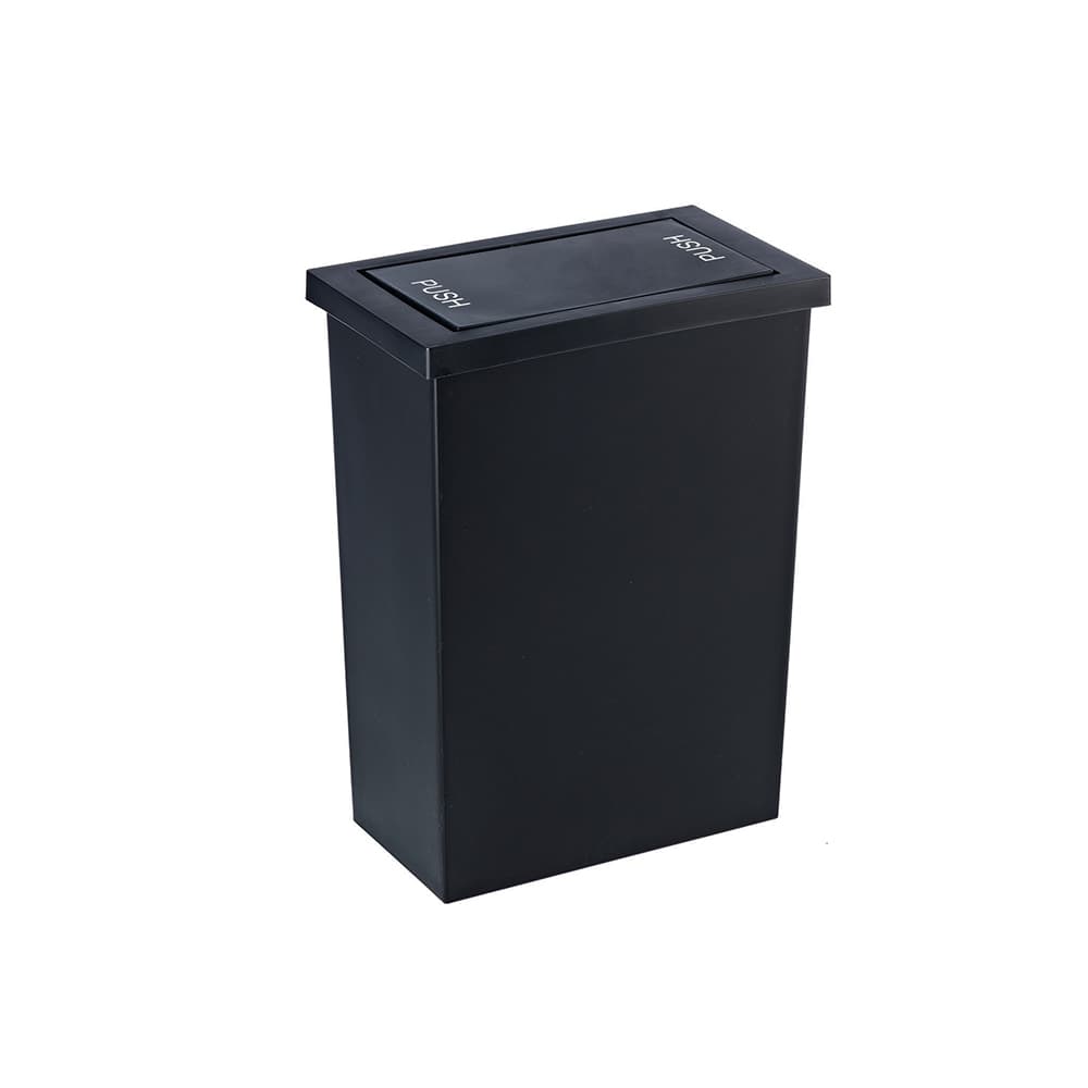 ถังขยะเหลี่ยมฝาสวิง 8 ล. สีดำทึบ