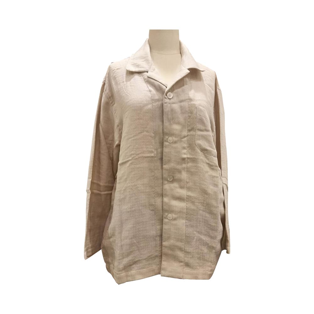 CHPAJ001N1 ชุดนอนคอปก(ครีม) แขนยาว-ขายาว ราจ-2