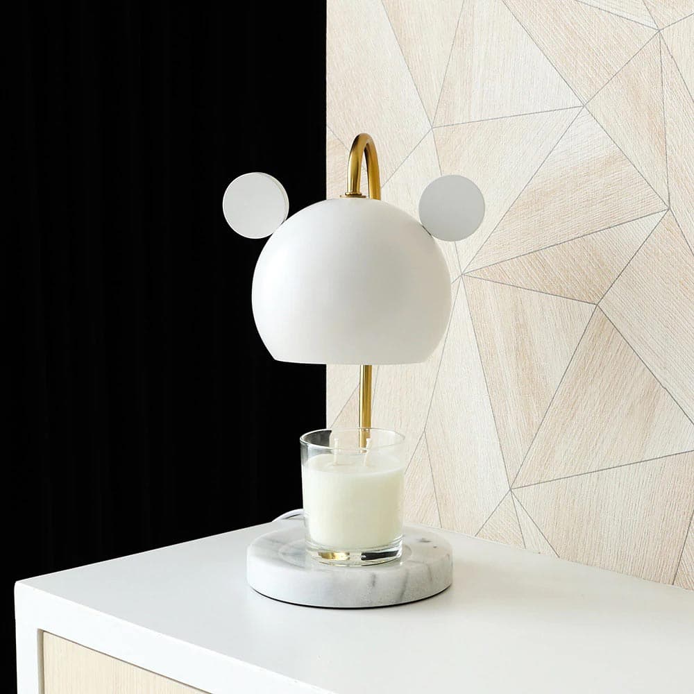 โคมไฟอุ่นเทียนหอมรูปหนู สีขาว