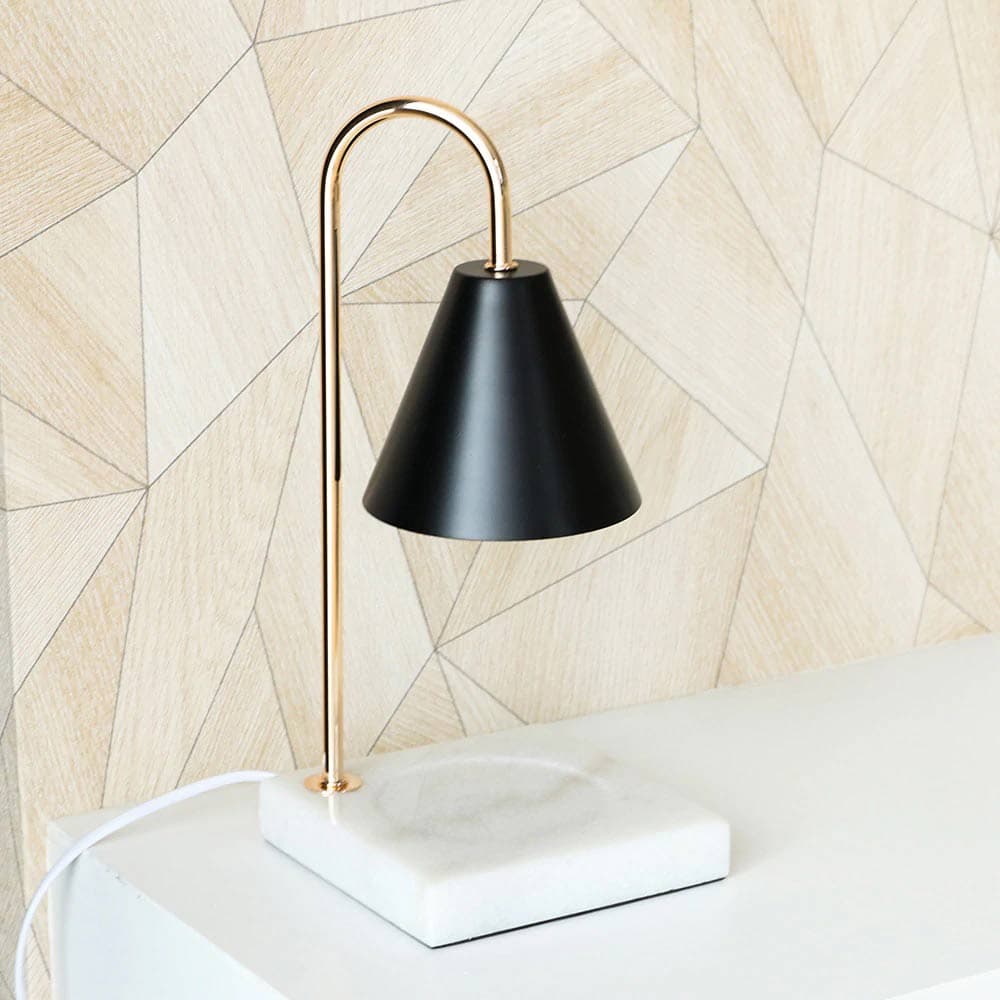 โคมไฟอุ่นเทียนหอมสไตล์คลาสสิค ฐานขาว ตั้งเวลาได้