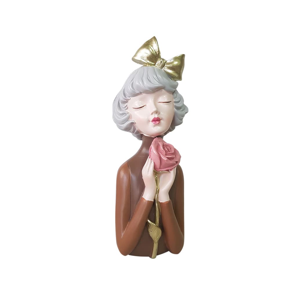 WOMAN (S) HOLDING ROSE FIGURINE