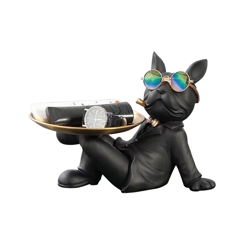 หมามาเฟียสีดำ ถือถาด