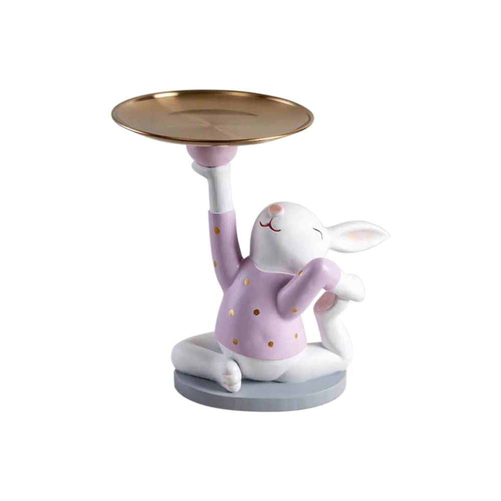 RABBIT SITTING ON A TRAY