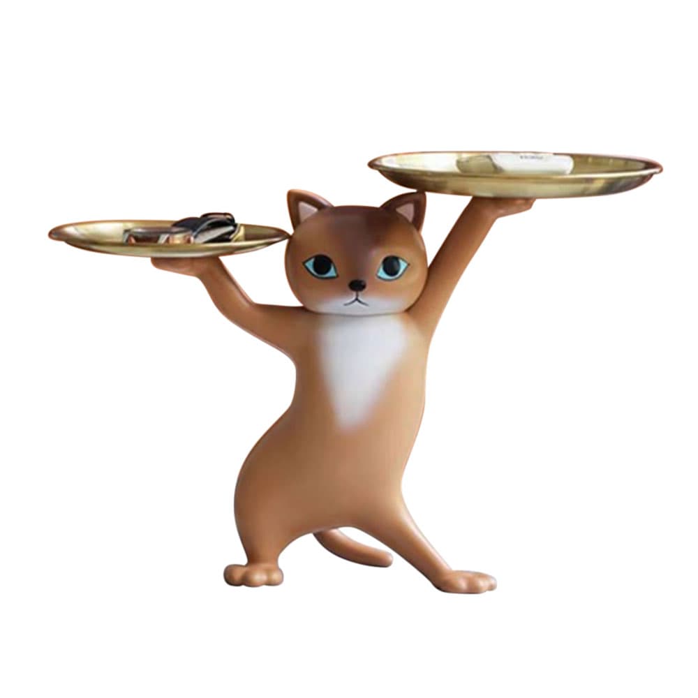 แมวถือถาดชู 2 ข้าง