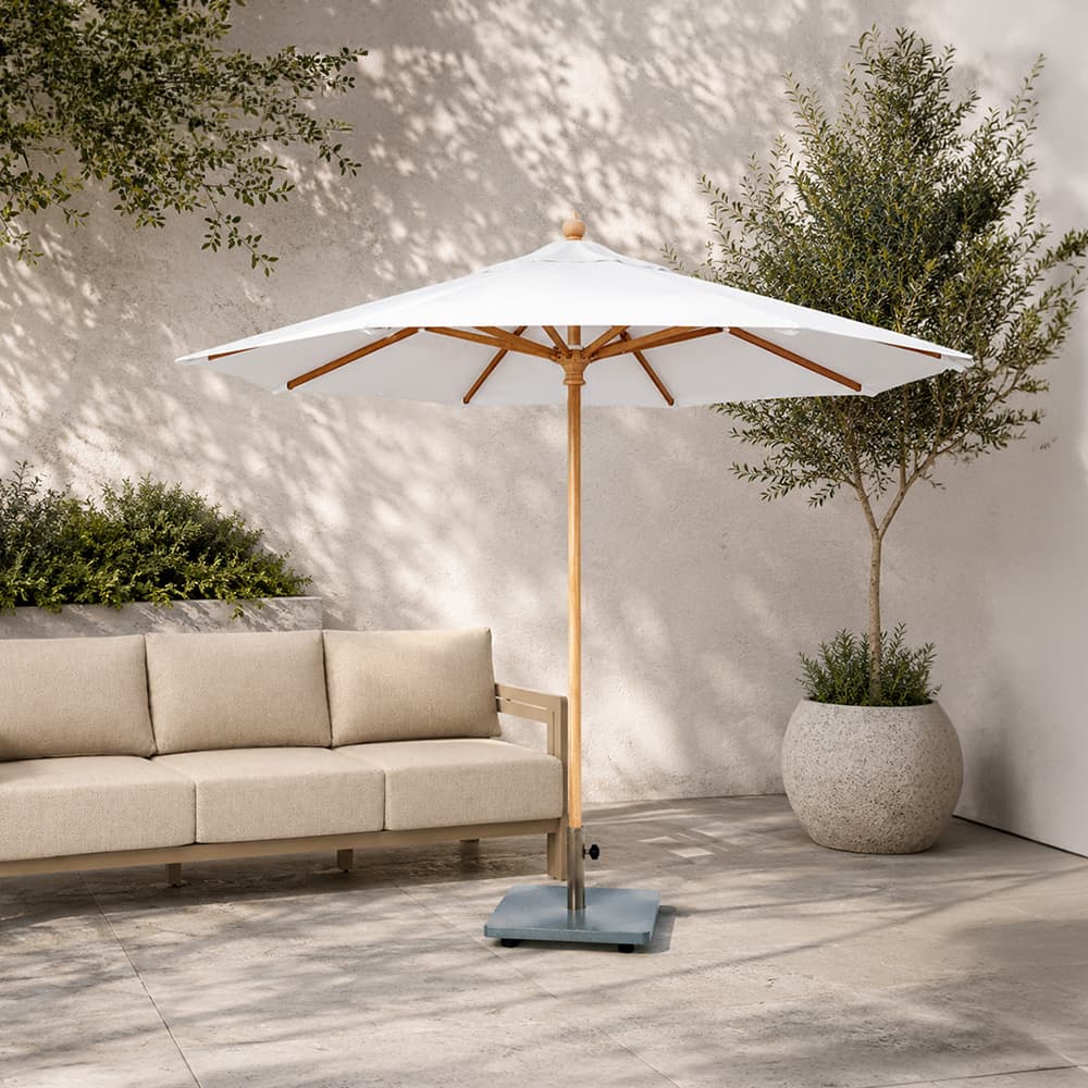 PARASOL-WHITE/2M,Umbrella With Base