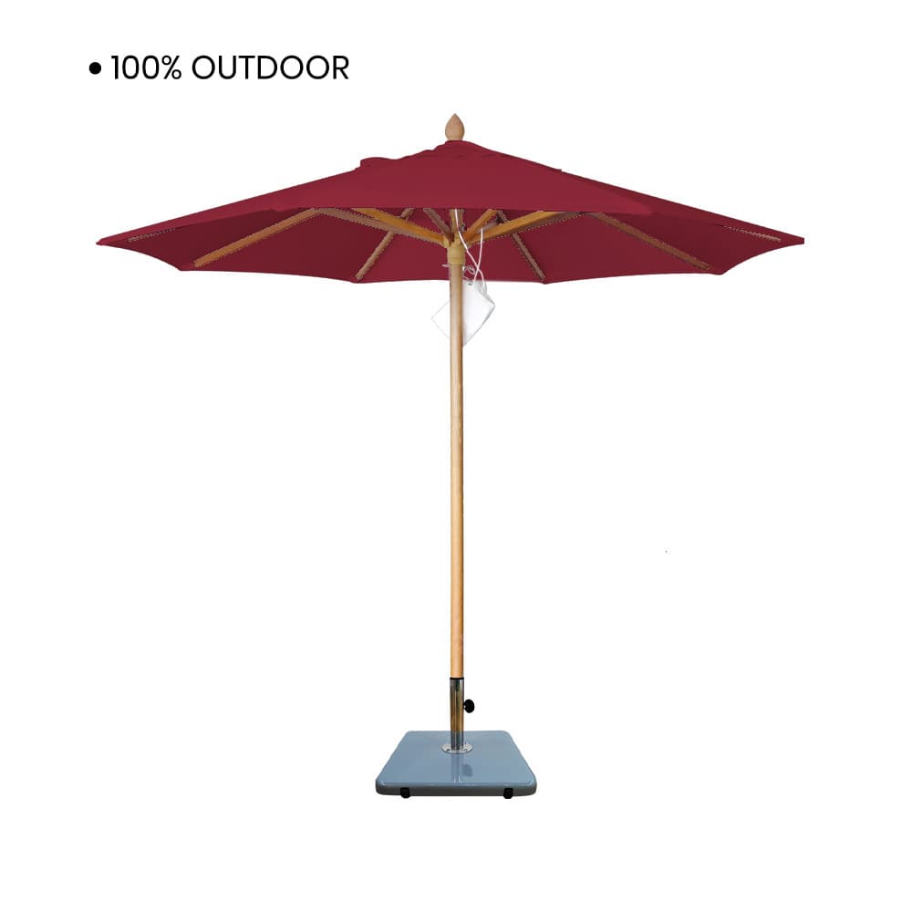 PARASOL-BURGUNDY/2.5M,Umbrella With Base-2