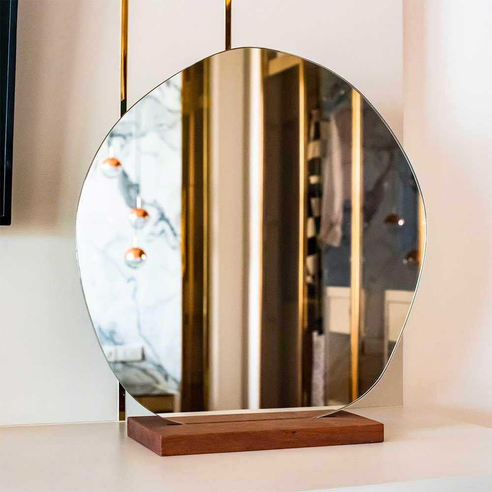 กระจกเงาฟรีฟอร์มทรงกลม ขนาด 19x19 นิ้ว