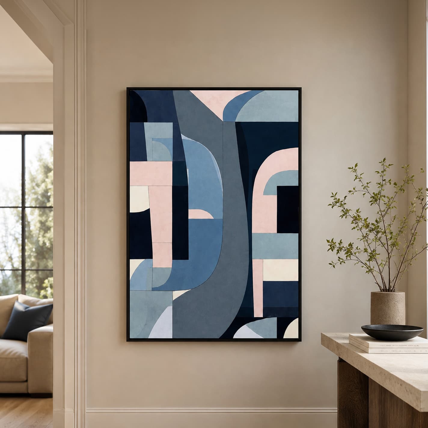 ABSTRACT01/100x140,50%Handpaint Picture with Frame
