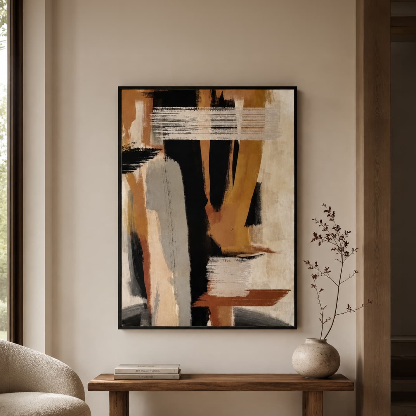 ABSTRACT02/100x140,50%Handpaint Picture with Frame
