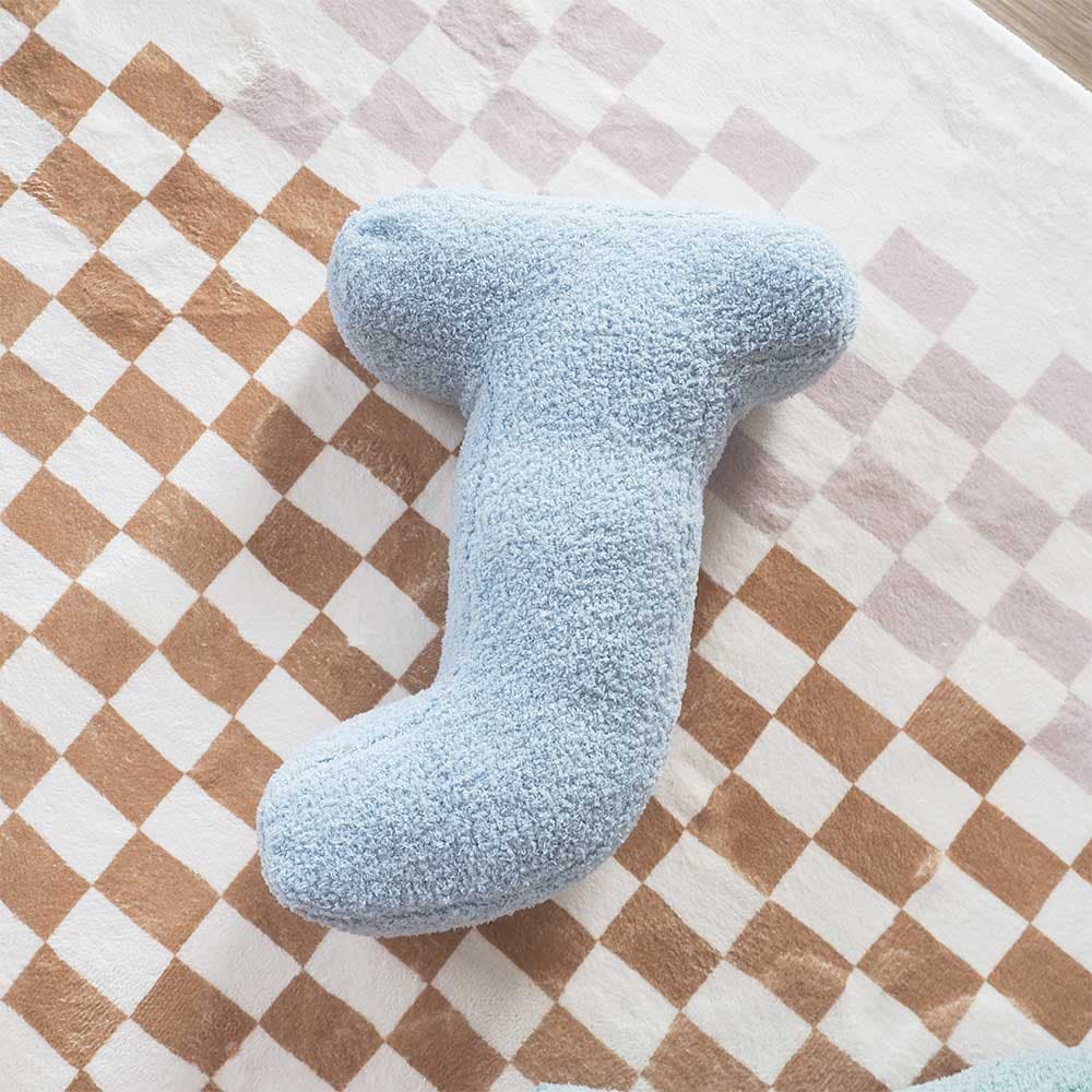 หมอนอิงตัวอักษร - J (สีฟ้า)