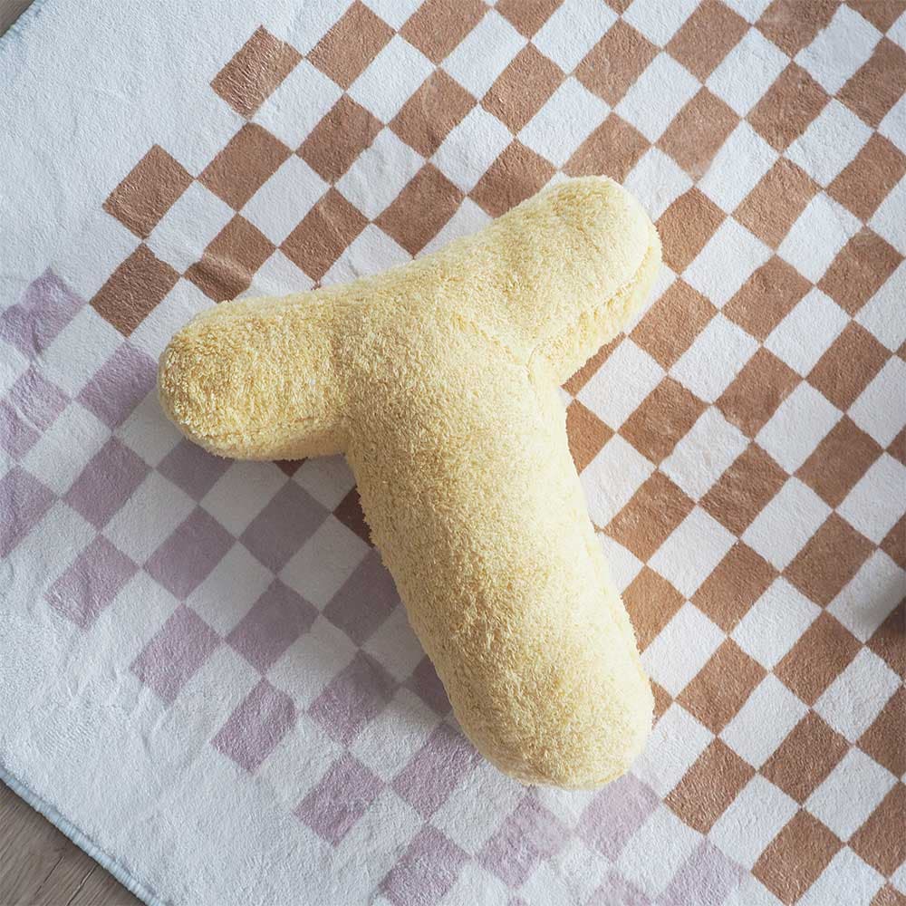 หมอนอิงตัวอักษร - T (สีเหลือง)