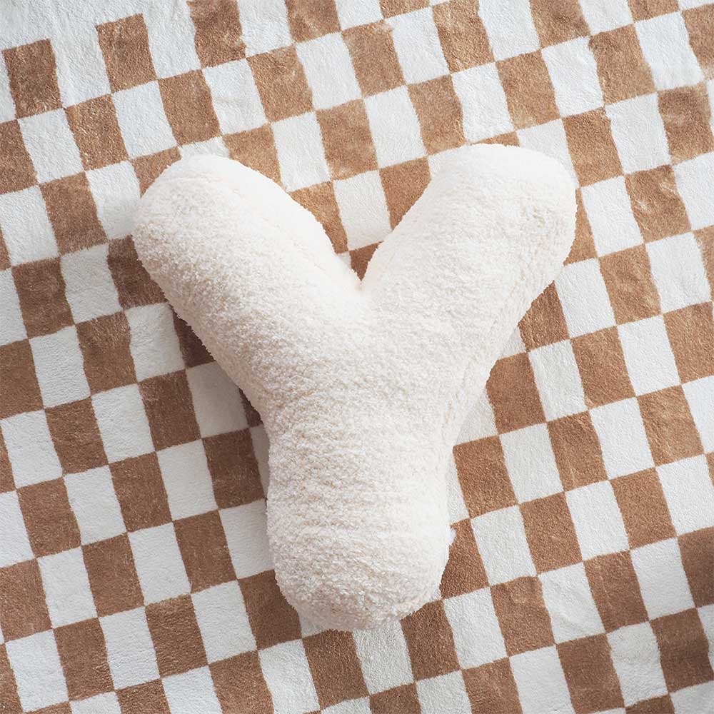 หมอนอิงตัวอักษร - Y (สีครีม)