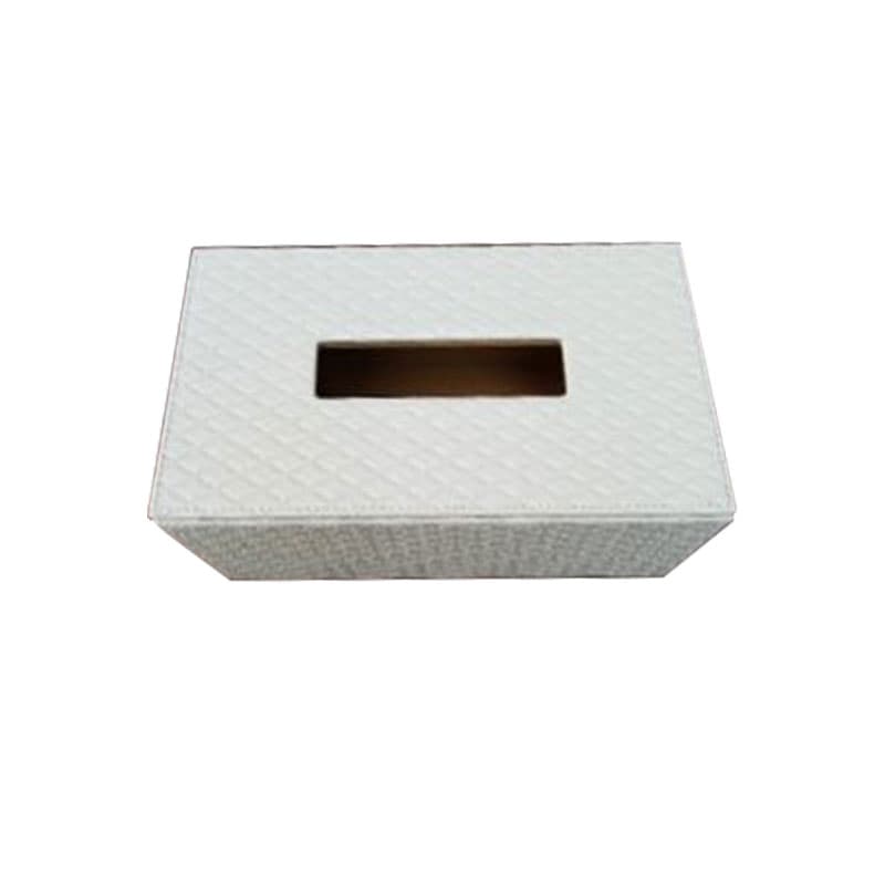 กล่องทิชชู่ลายตารางกุชชี่ สีขาว ขนาดใหญ่