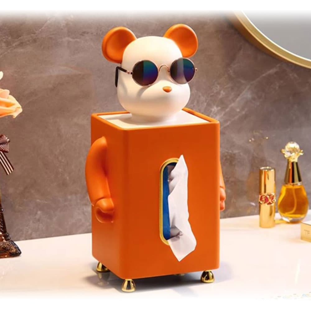 กล่องทิชชู่ส้มหมีแว่นดำ-2