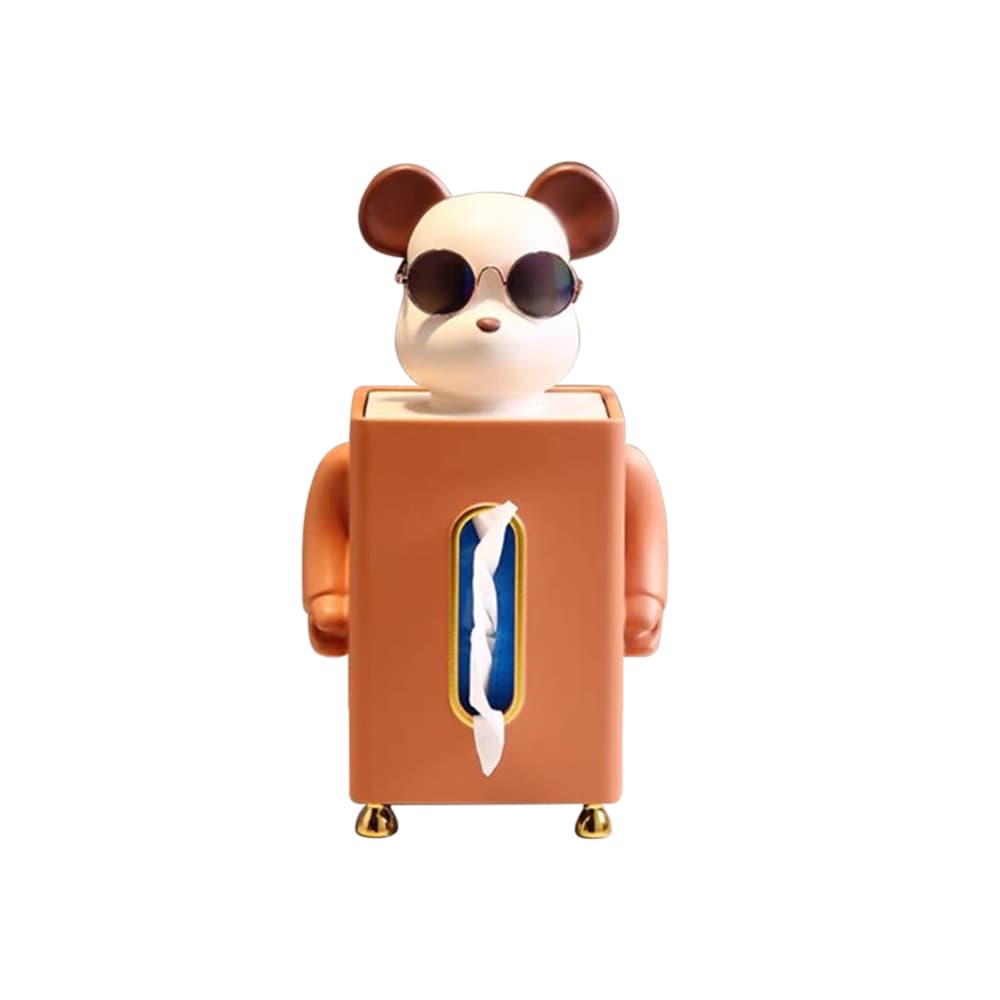 กล่องทิชชู่ชมพูหมีแว่นดำ