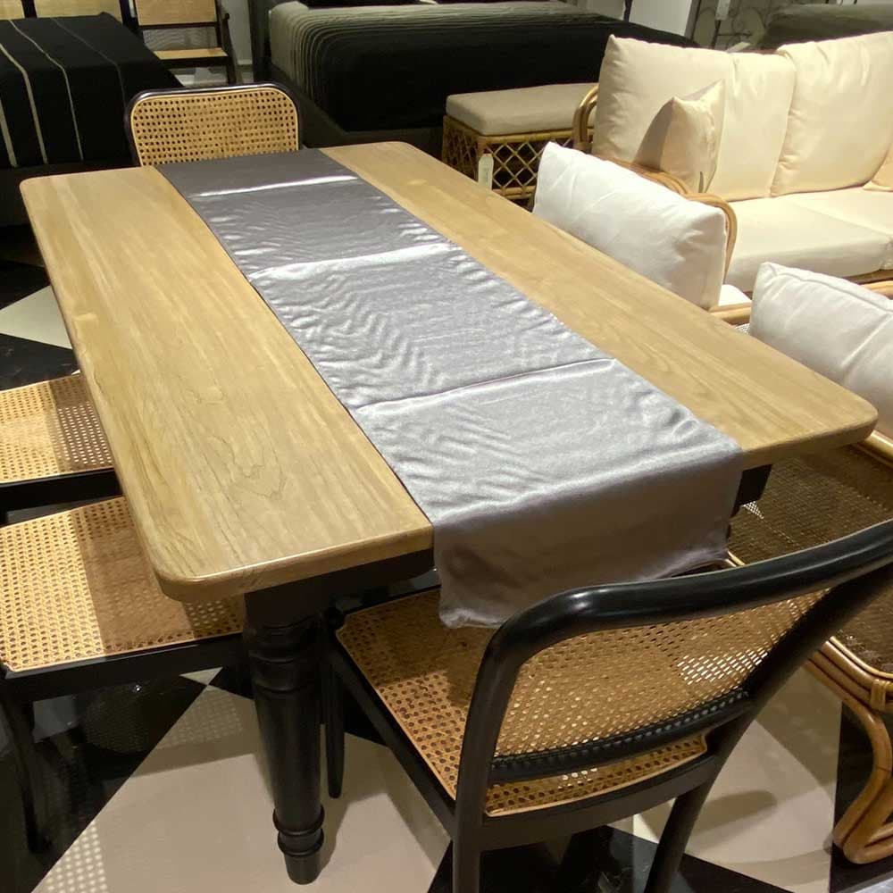 ผ้าคาดโต๊ะ ขวัญ-02 สีเทา /35x180 ซม.