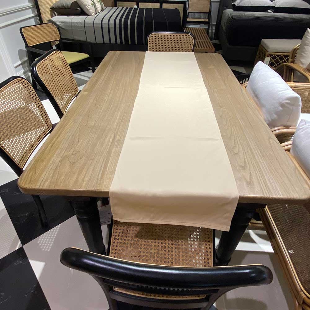 ผ้าคาดโต๊ะ ขวัญ-03 สีครีม /35x180 ซม.