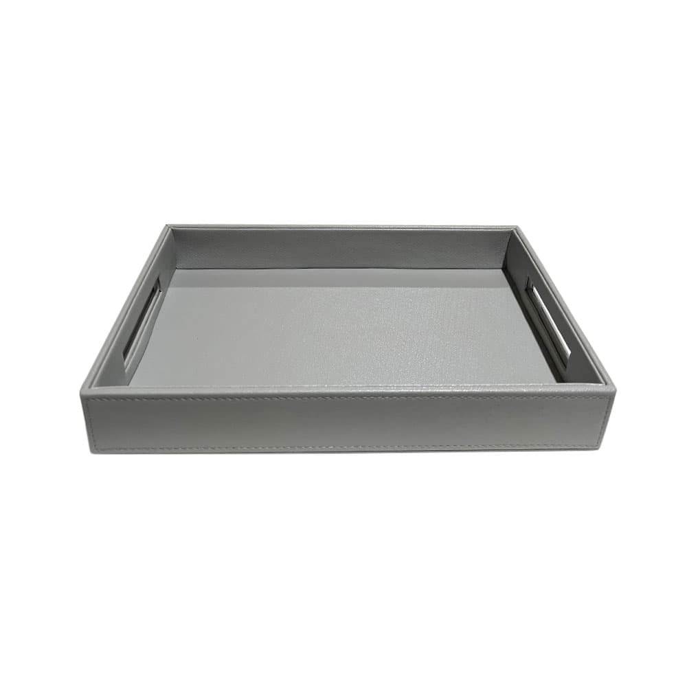 O17-290 ถาดอเนกประสงค์มีหูจับ สีเทา ขนาดเล็ก