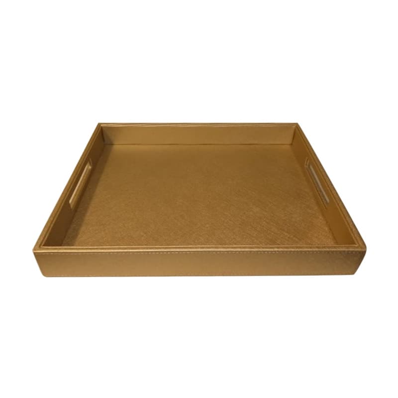 ถาดเอนกประสงค์มีหูจับ สีทอง ขนาดใหญ่