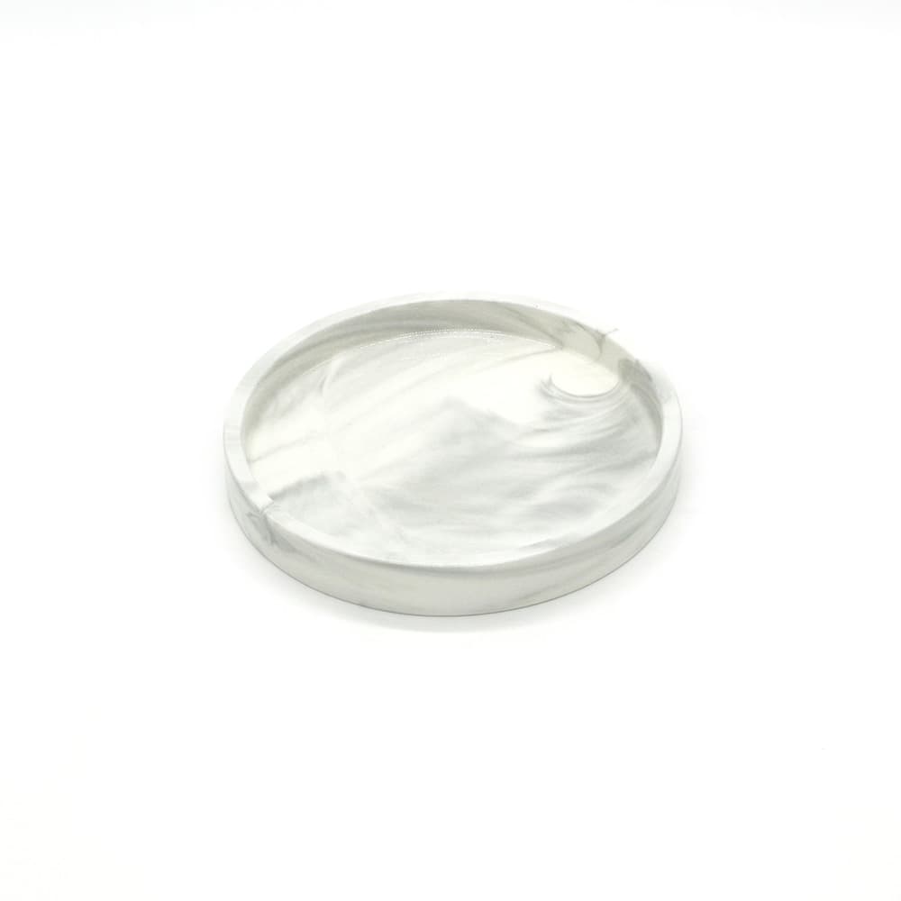 ถาดรูปวงกลมสีเทาลายหินอ่อน (เล็ก)