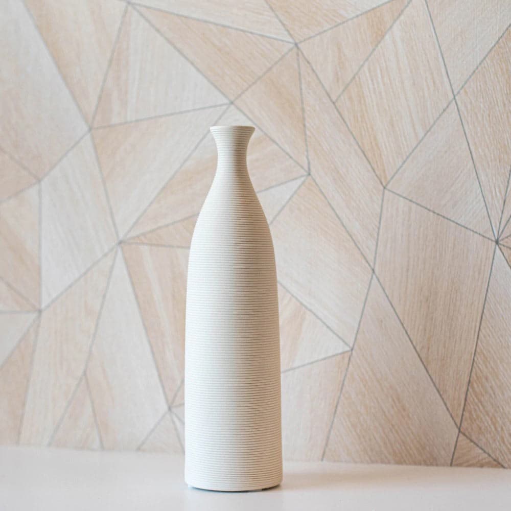 แจกันทรงขวดผิวลอน