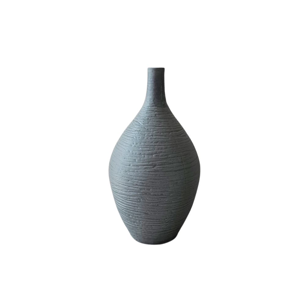 แจกันพุงกลม (สีเทา) สูง 23.6 ซม.